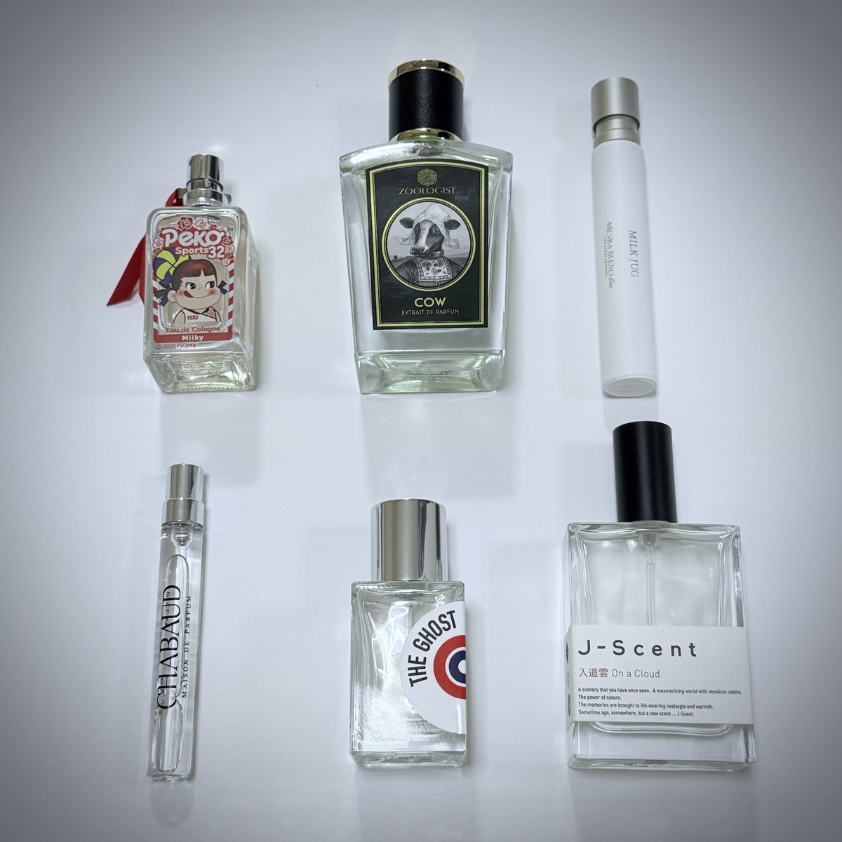 手持ちのミルク系香水。ズーロジストのカウとaromablendbarのミルク 