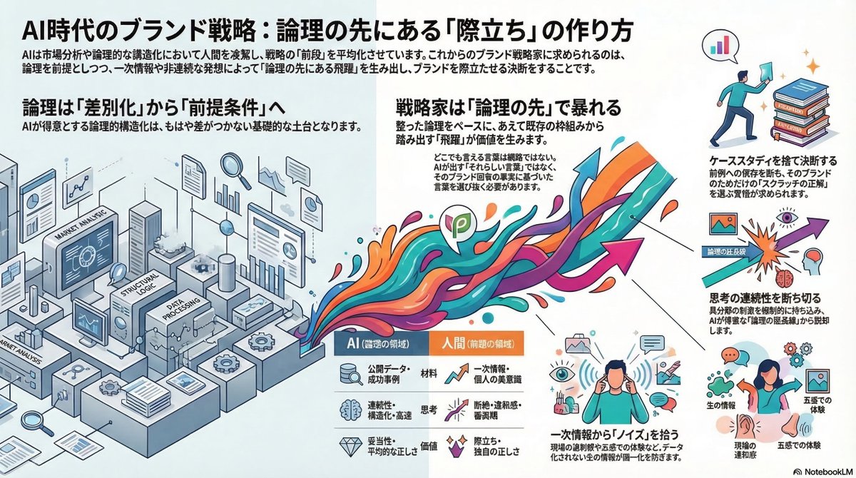 brandingcata's tweet photo. AIに勝てない時代、ブランド戦略家は何で勝つのか｜catapult https://t.co/RpnwoaLPC6 https://t.co/b6dyyi4ICy
