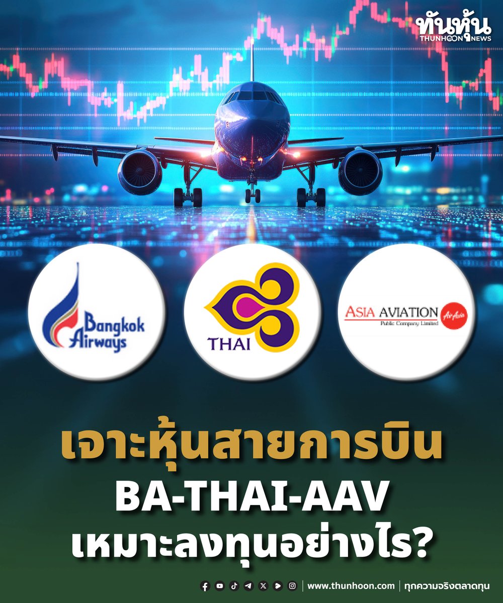 thunhoon1's tweet image. เจาะหุ้นสายการบิน BA-THAI-AAV เหมาะลงทุนอย่างไร?
อ่านเพิ่มเติม คลิก thunhoon.com/ba-thai-aav-10…
#thunhoon #หุ้น #BA #THAI #AAV