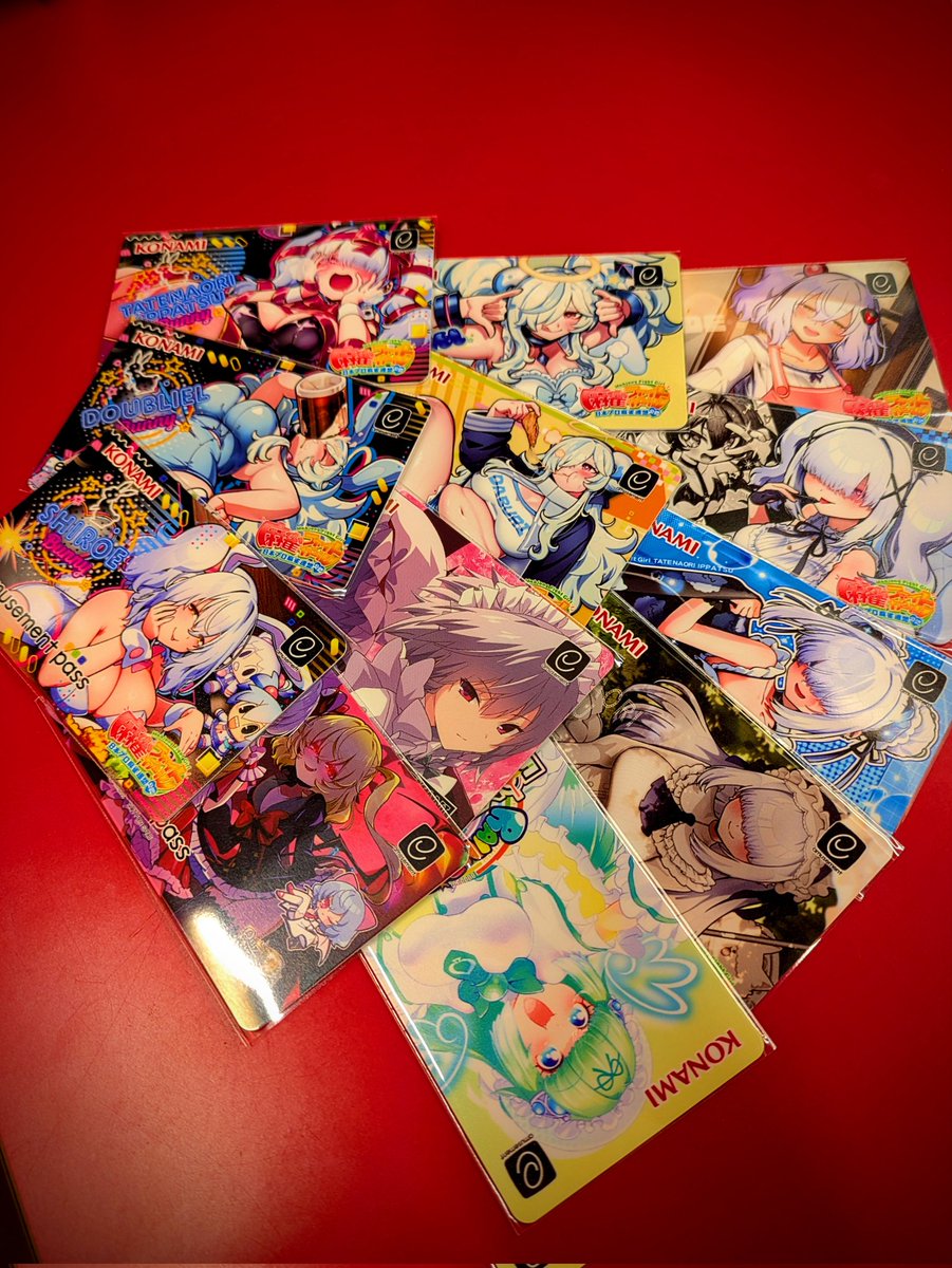 mandarake_cmp2's tweet photo. New Arrivals on the 1st Floor Card🎺

We've purchased a large number of e-amusement passes 🔥

From Tate Naori Ippatsu from Mahjong Fight Girl to Shiroe from Bomber Girl.
We also have a wide selection of other unique characters! Come check them out in store.

#MandarakeComplex2 https://t.co/4ZJ6qvdQDX