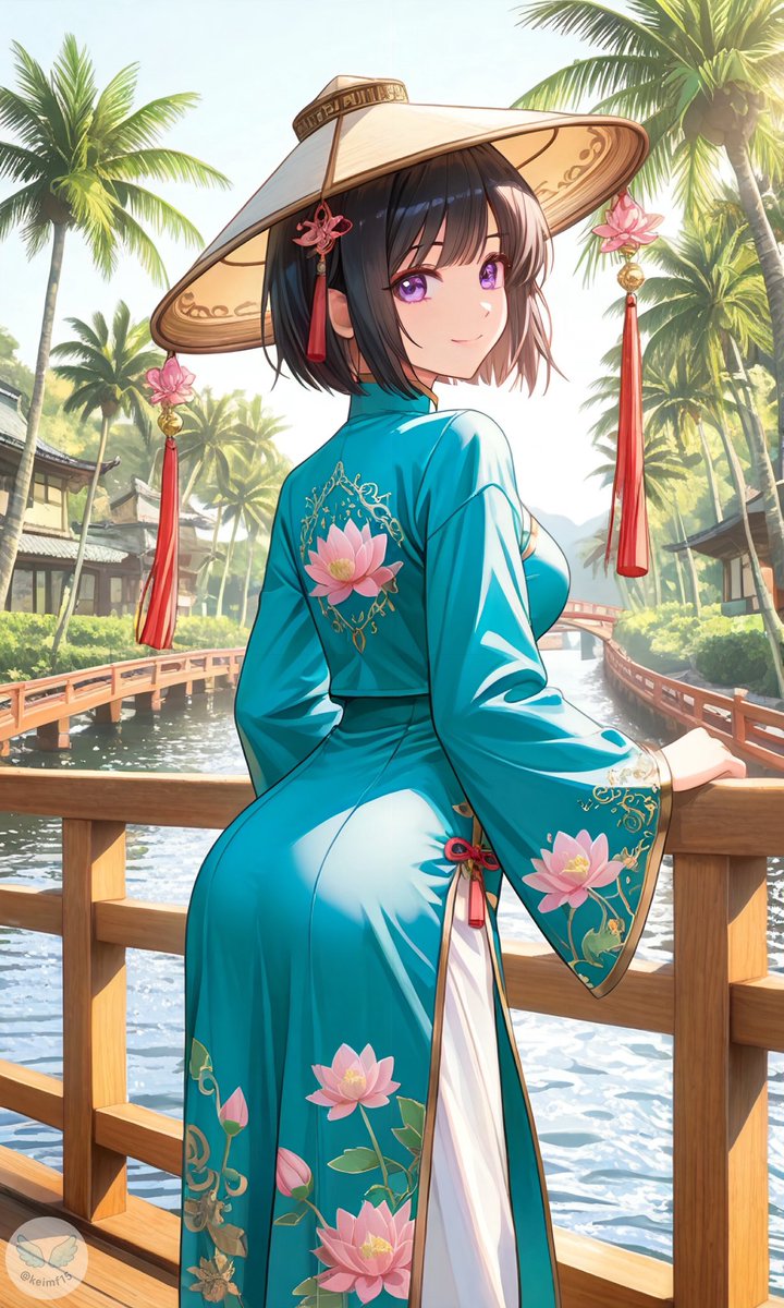 うはおけさんのアオザイ衣装をお借りしました✨

アオザイって…なんか良いですよね🤭
民族衣装の中でもトップクラスに好きだったりします♪

#AIart #AIイラスト
#紫苑