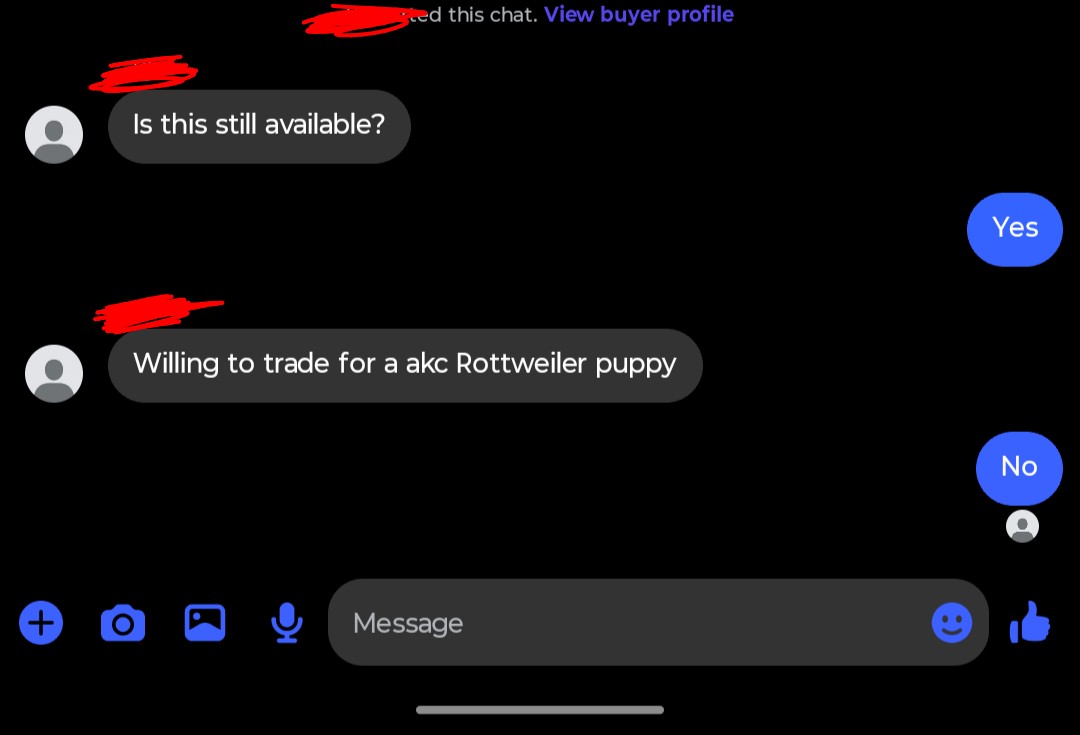 S_N_RIDER's tweet photo. I'm selling a generator. This was someone's offer. https://t.co/owHR7Y0ocW