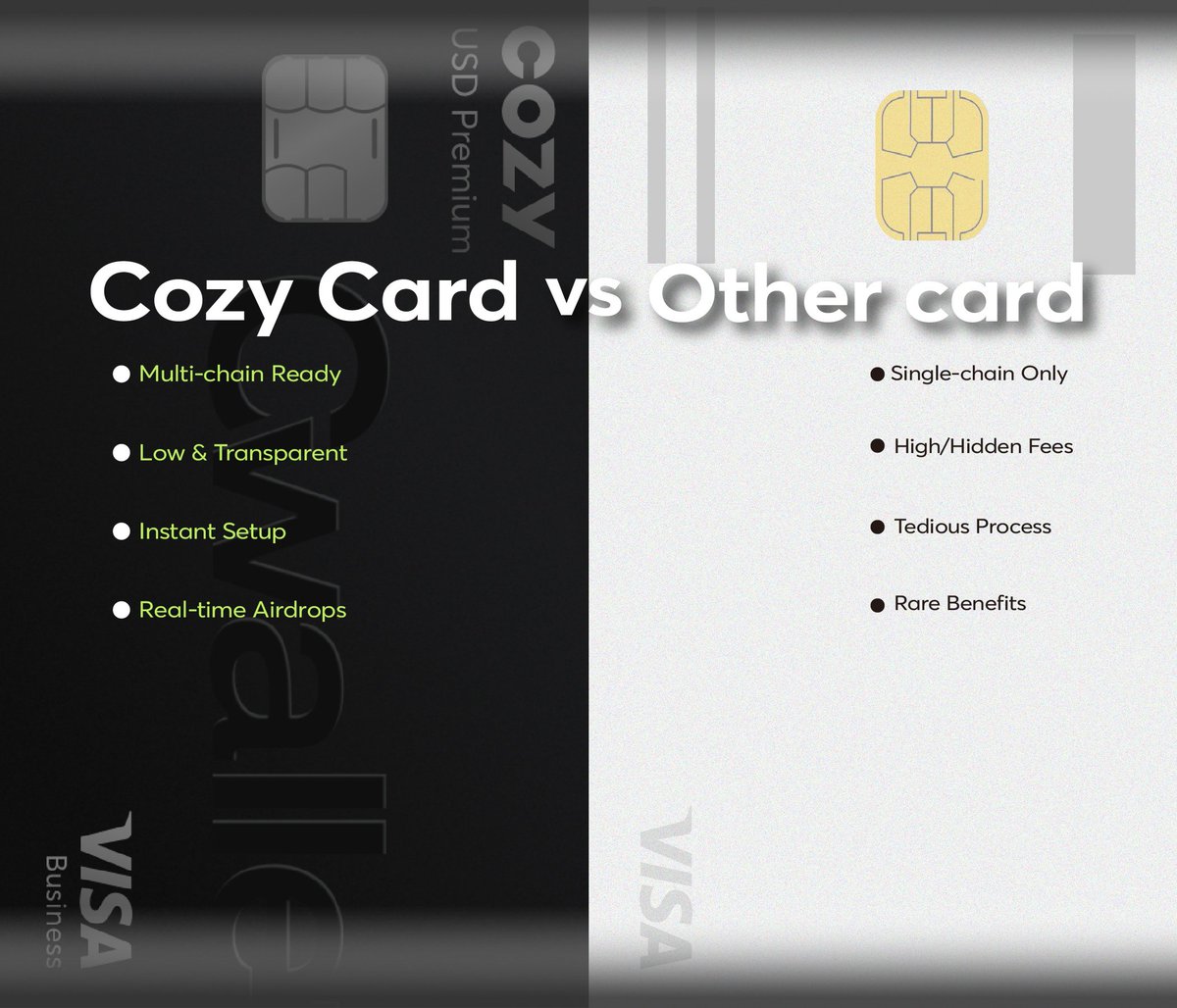 A New Standard for Crypto Cards

Cozy Card — multi-chain, seamless, made for Web3.
Don’t settle for less.

Apply Now: my.cwallet.com/paymentCard
Connecting your crypto, globally.
#Cwallet #CozyCard #Web3