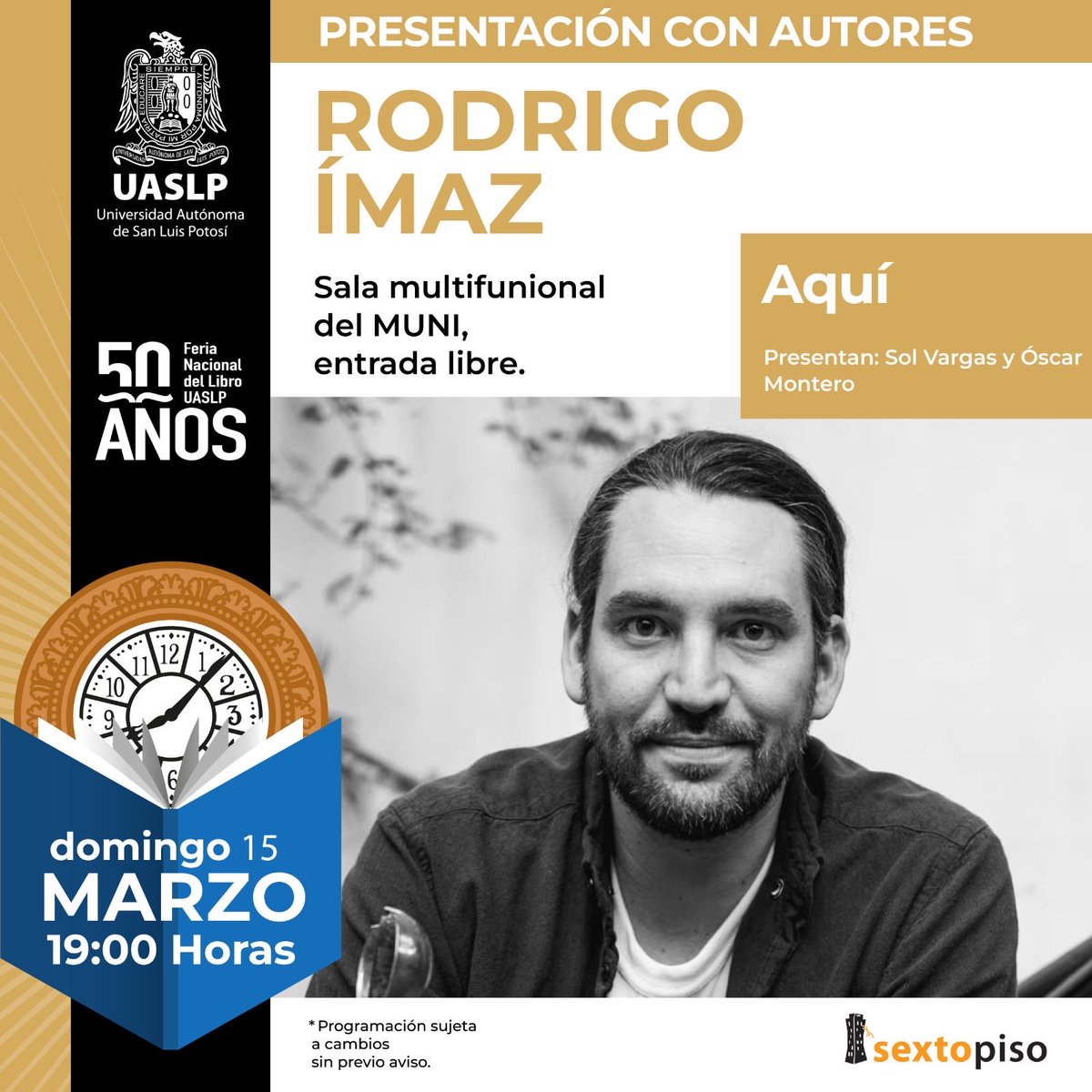 LibreriaUASLP's tweet photo. ¡El asombro habita en lo cotidiano! ✨

Acompáñanos a la presentación de AQUÍ, el nuevo libro de Rodrigo Ímaz. Una obra que reúne años de trayectoria artística, comentada por críticos, biólogos y cineastas, invitándonos a mirar lo extraordinario en los objetos y https://t.co/ur8Yu335Lt