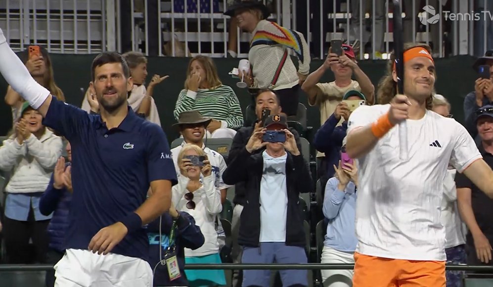 CristinaNcl's tweet image. #Djokovic-Tsitsipas R1 Indian Wells
Good chemistry
Quality match 
👏💙
Next up: the cousins Rinderknech/Vacherot