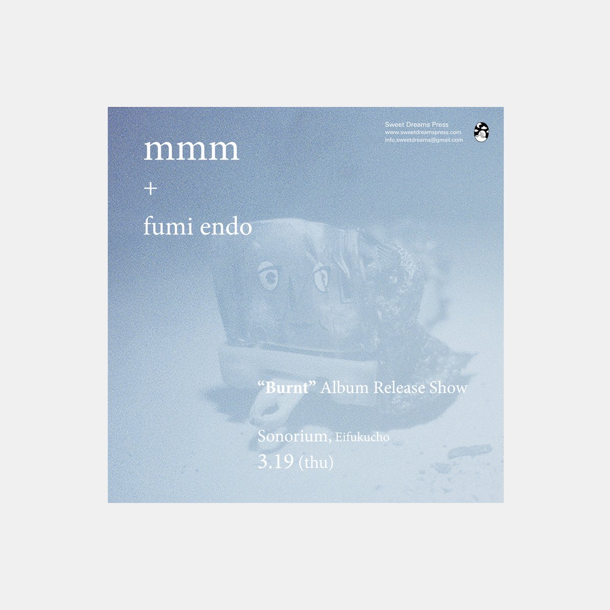 hirokichill's tweet photo. mmmのオリジナル・ソロ・アルバム『Burnt』発売記念ライヴのフライヤーをデザインしました。

mmm + fumi endo: "Burnt" Album Release Show

3月19日（木）東京・永福町 sonorium
4月30日（木）京都 UrBANGUILD
5月1日（金）名古屋 ブラジルコーヒー

出演：mmm＋遠藤ふみ（ピアノ） https://t.co/t4A4Cf1WQ5