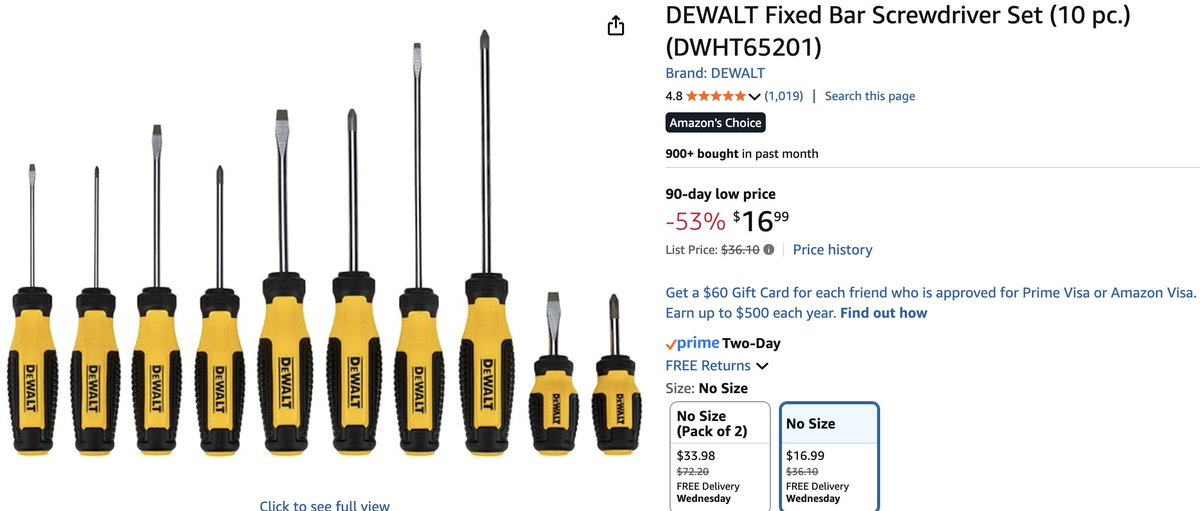 ONLY $16.99! DEWALT FIXED BAR SCREWDRIVER SET (10 PC.)

Normally $36.10 #ad 

mavely.app.link/dZadHHENn1b