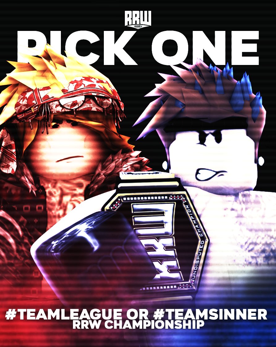 RRWPLUS's tweet photo. PICK YOUR SIDE! ๐จ
The RRW Championship hangs in the balance THIS SUNDAY at #RRWLastRoute when @sixpathjustus challenges @OminationW!๐
Are you rocking with #TeamLeague or riding for #TeamSinner for this HUGE matchup?! ๐