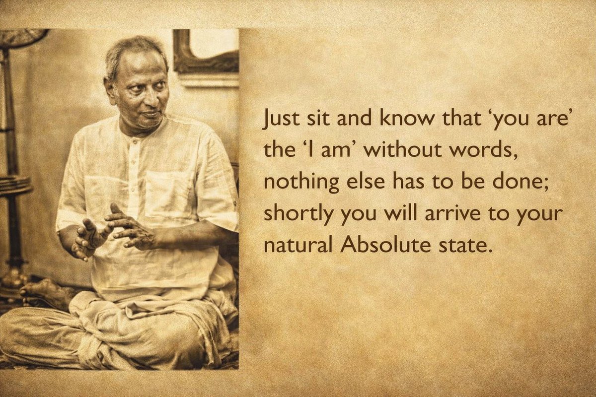 Thus spake #SriNisargadattaMaharaj ~

“Stick to the tiny little capital that you have: the feeling of "I-am-ness", and let that take you to the knower!”