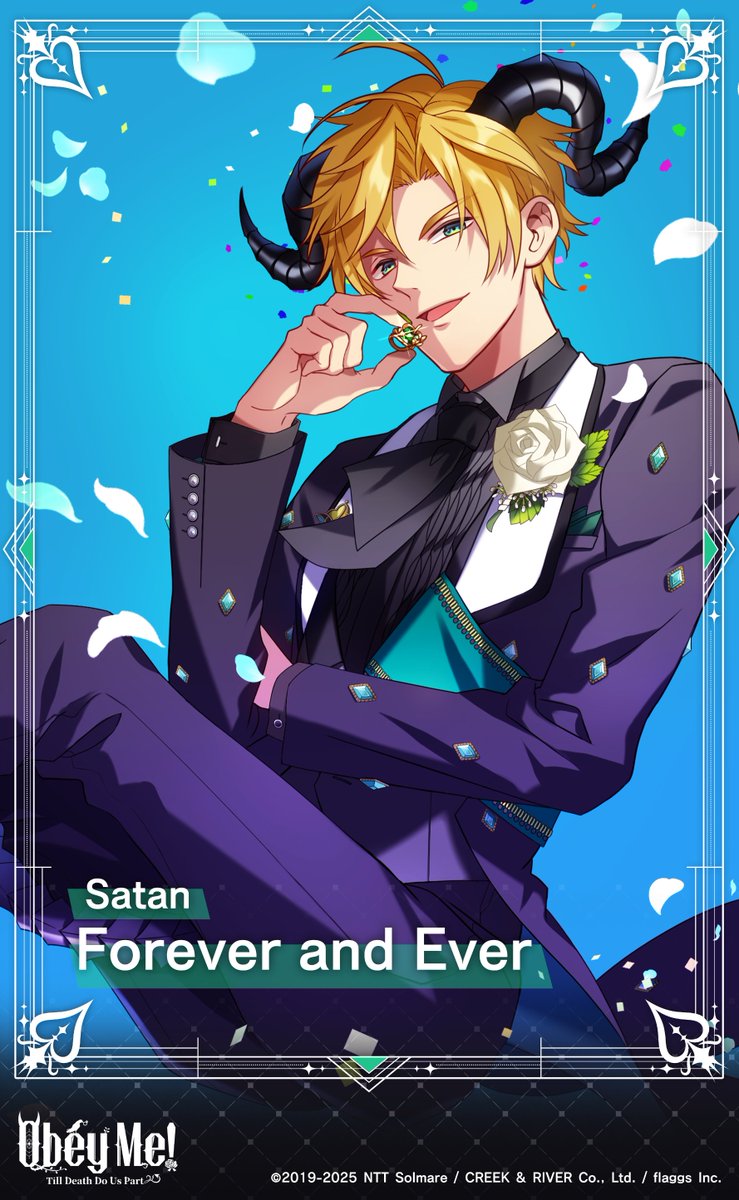 ✨ Limited-Time Starfall
Introducing cards from “Eternal Vow Ring” ✨

Satan: Forever and Ever

When you collect 3 cards, you’ll get a Nether Nook Merch item and a color variant outfit 💐

* In Card Stories, the character featured on the card appears as your partner.

Available