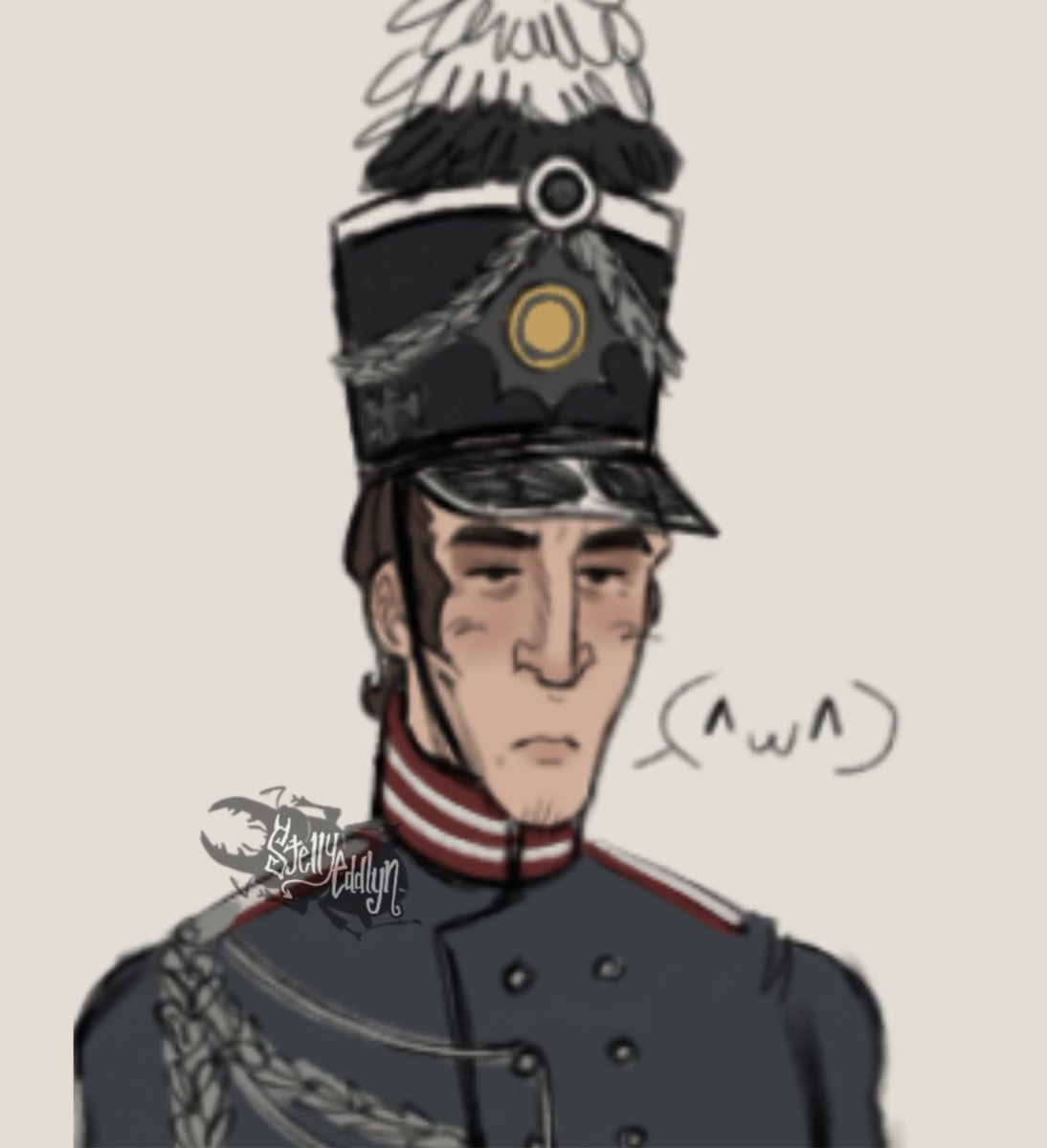 StellyEddlyn's tweet photo. His shako doesn't fit on the canvas... https://t.co/yM3GmDsZMZ