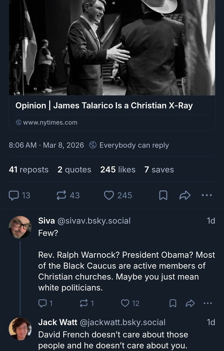 Urbanite107's tweet image. David French is also getting dragged on BlueSky, but for entirely different reasons 😂