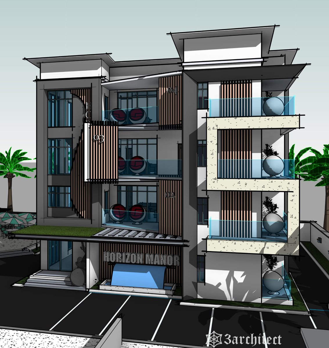 _iamgr3gry's tweet image. 🕸️·  HORIZON 4: The reimagining.

#architecture #revit #design #apartments #residential #archivisuals