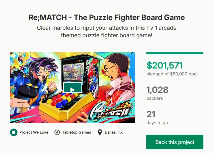 Re;MATCH LIVE on Kickstarter Now! tweet media