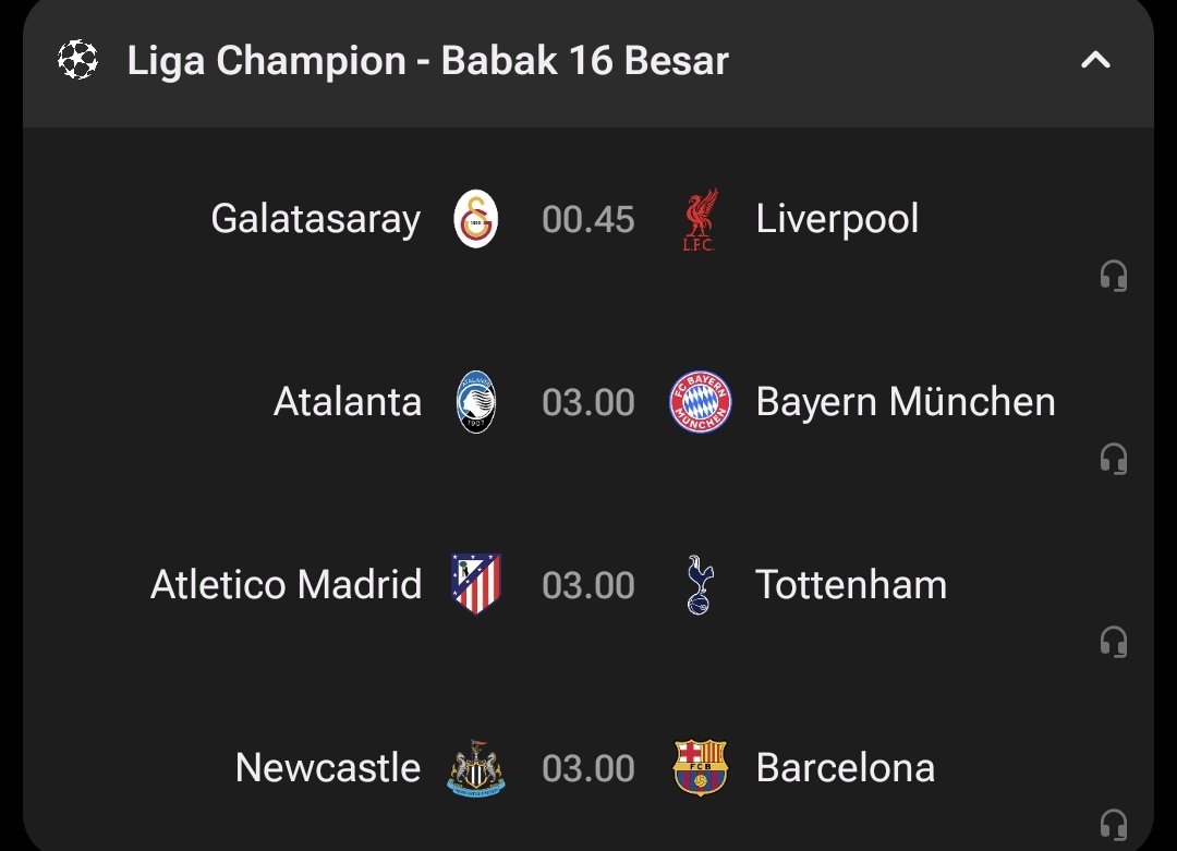 Jadwal bola nanti malam: UCL babak 16 besar day one.

Prediksi nya, Goons?