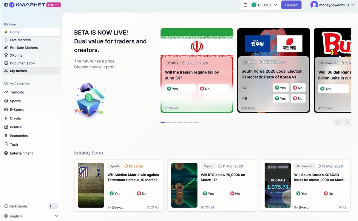 이제 점심시간이네영

계속해서 새로운거를 찾으려고 노력중이고 다들 트윗한다고 고생하십니다 ㅎㅎㅎ
<a href="/Xmarketapp/">Xmarket | Prediction Markets</a>       
일단 또 몇일 안되서 5월까지 진행하는 얍을 진행해보려고합니다

Xmarketapp에 대해서 일단 알아가 보자구여

일단 X마켓앱 블록체인 기반 예측시장(Prediction Market)을