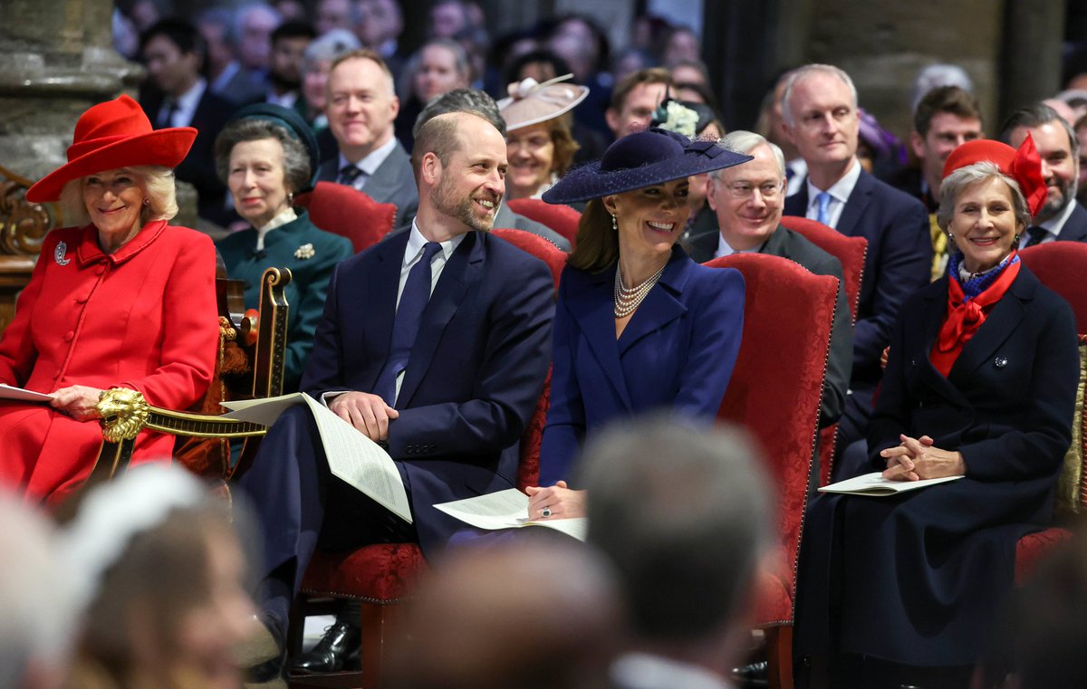 rwthofficial's tweet image. 🇬🇧
#UK’s King Charles III and Queen Camilla with members of the Royal Family attended the religious service marked the Commonwealth Day 2026 at @wabbey #London.

📸 WPA Pool/Getty #KingCharles #QueenCamilla #BritishRoyalFamily