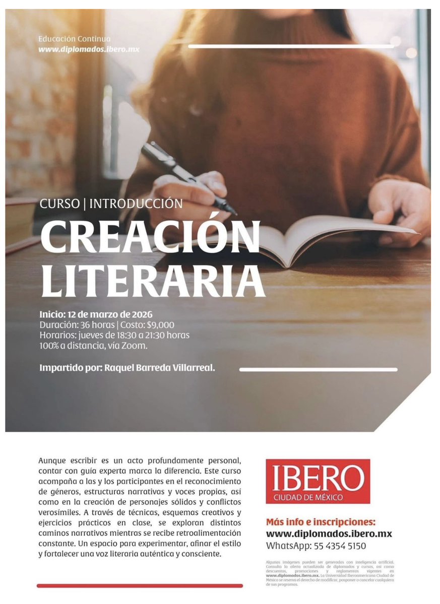 Arrancamos el jueves.
Curso virtual coordinado por mi querida alma mater.
✍️📚✍️📚
Las inscripciones siguen abiertas.
Los espero.

#cursosytalleres
#creacionliteraria