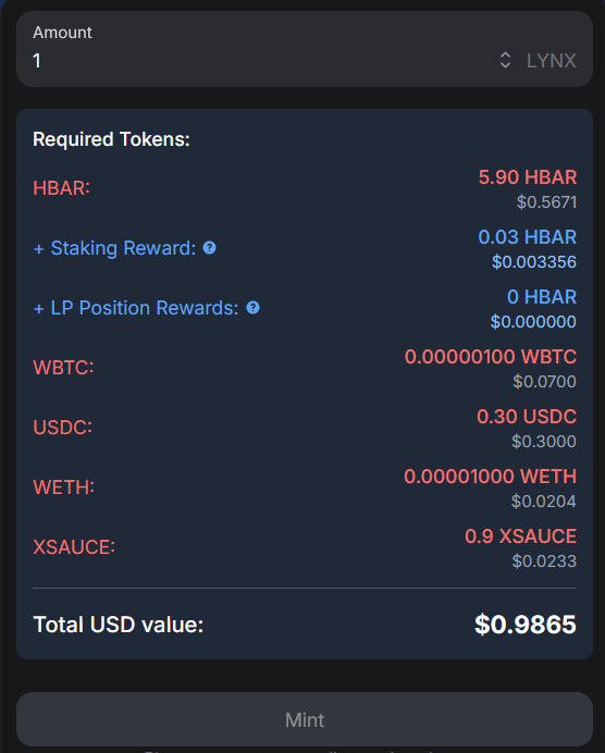 LYNX makes it easier to access DeFi strategies through a single asset. 

Rather than manually managing multiple LP and staking positions, you gain exposure through one asset, letting you focus on life while assets stack up!

We’re estimate ~20% APR using the current LP
