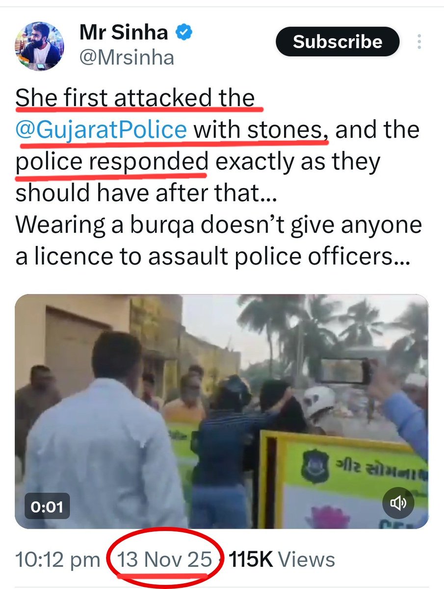 KamalBhandari__'s tweet photo. @SecularNadeem Don't fool Hindus.
This video is of last year from Gujarat where police is seen arresting a burqa clad woman for pelting stones at police.
It is not of burqa clad woman from #uttamnager who's seen barking at Delhi Police.
@BJP4Delhi govt of @gupta_rekha https://t.co/f0q4BUFk8g