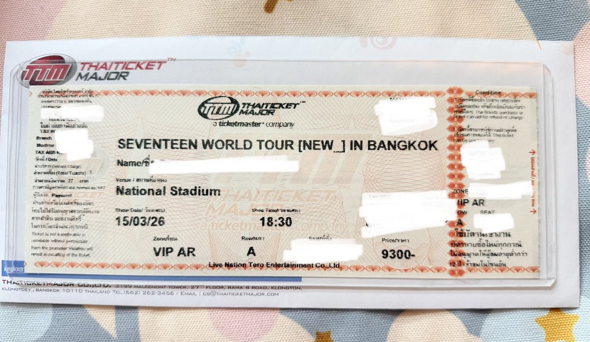 wts ขาย ปล่อยบัตรวันอาทิตย์ 15/3 

VIP AR Standing 
ขาย 9,300 บาท ราคาหน้าบัตรค่ะ

แลกบัตรอ่อนแล้ว | นัดรับได้ค่ะ
มีใบมอบอำนาจให้นะคะ

บัตรเราเอง ขายเพราะติดธุระไปไม่ได้ค่ะ 🥹
สอบถามได้นะคะ🙏🏻

#ตลาดนัดseventeen #ตลาดนัดสวนแครอท
#SEVENTEEN_NEW_IN_BANGKOK 
#NEW_BANGKOK