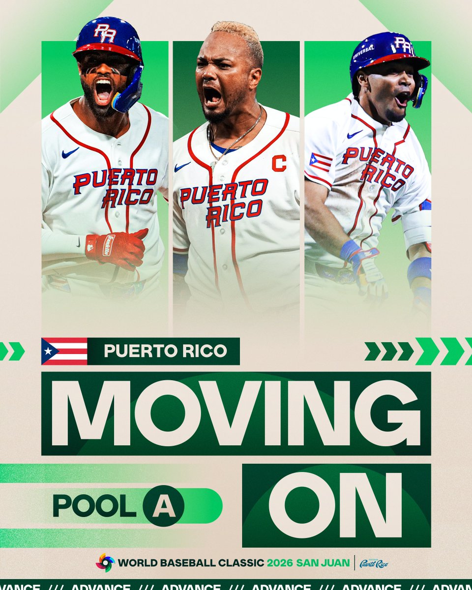 TEAM PUERTO RICO IS MOVING ON TO THE #WORLDBASEBALLCLASSIC QUARTERFINALS!