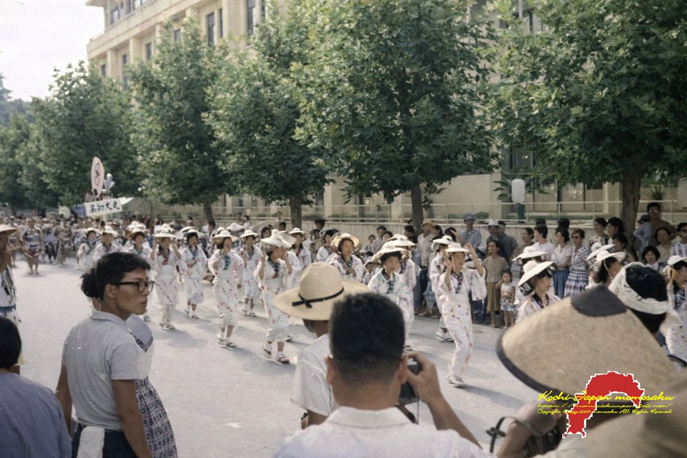 hypermomosaku's tweet photo. 第８回よさこい祭り 1961年（昭和36年）

父親が昔撮った写真をカラー化シリーズ第2弾、前回は”高知駅”でしたが、今回は”よさこい祭り”をアップしていきます。

#高知 #よさこい祭り #AI #カラー化 #ももさく https://t.co/g5Stszv7n6