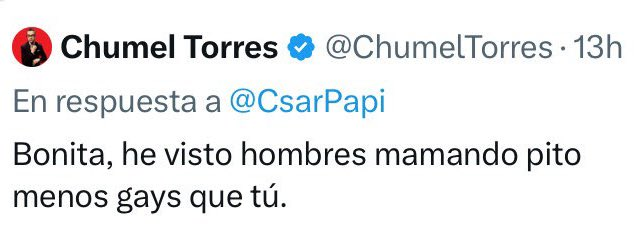 <a href="/ChumelTorres/">Chumel Torres</a> Ni a ti lo puto.