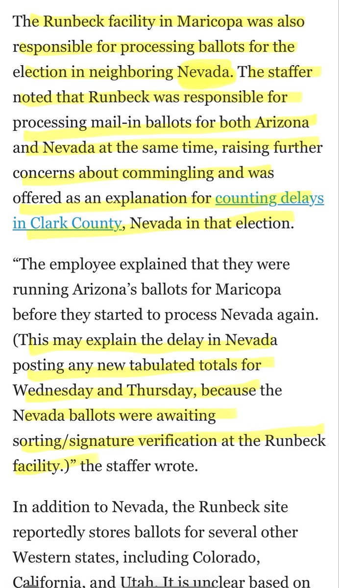 Problemos in Nevada, too.

Why were NEVADA ballots sent to a third party in ARIZONA for processing?