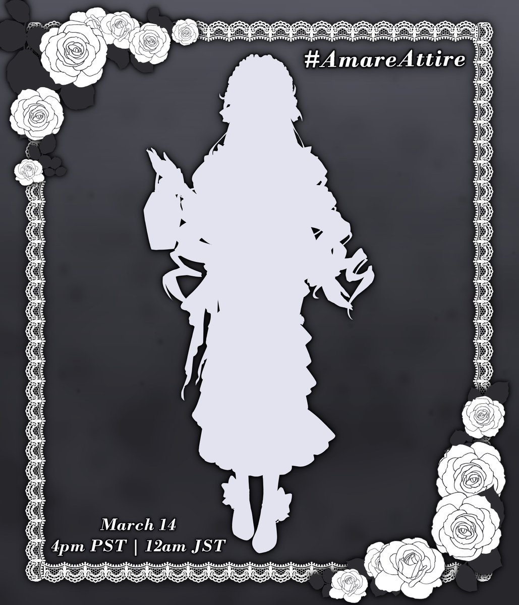 🎀💀The Necromancer💀🎀
AIA AMARE 6TH OUTFIT SILHOUETTE

I command thee... Rise! Rise in attendance to my new outfit reveal! Use #AmareAttire for your predictions!🤍

⏰Saturday, March 14 | 4pm PST
⏰Sunday, March 15 | 9am JST