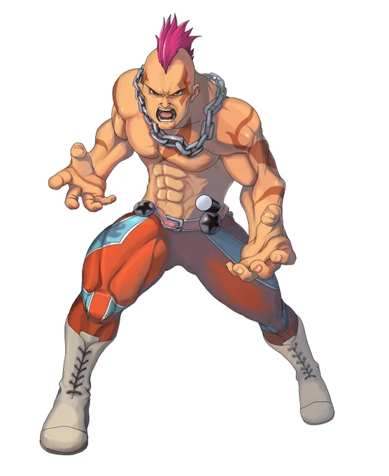 昔お仕事で描かせていただいた「メタルマックス ファイアーワークス」というゲームのレスラーキャラ。 今見ると、修正したい部分がいっぱいあるけど、人生初のイラストのお仕事だったので、思い入れのある作品です。