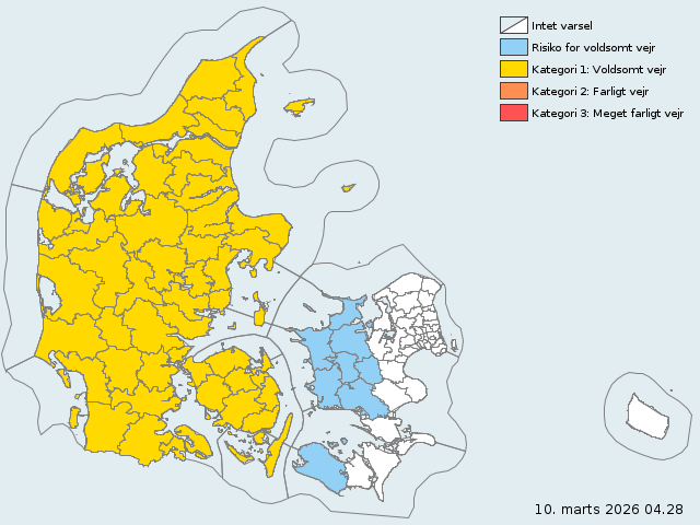 DMI warnt vor dichtem Nebel in Dänemark am 10. März 2026
