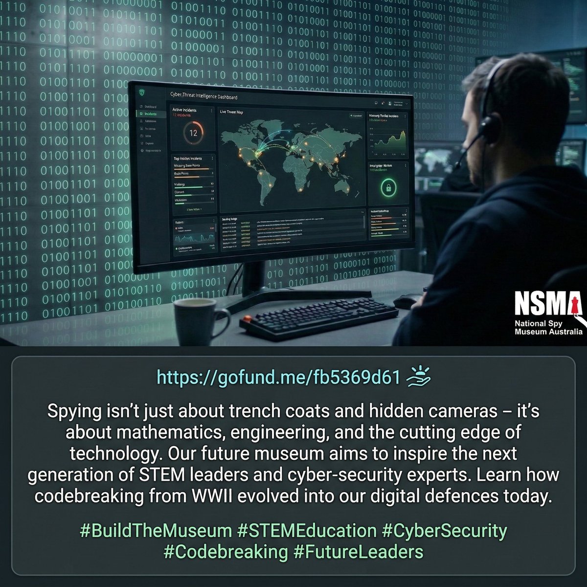 SpyMuseumAU's tweet photo. Help build the National Spy Museum Australia. Donate here: https://t.co/mHAvNeO2aH or with the link in the image. We are over $16K in just 10 days. https://t.co/gjSseYb5mO