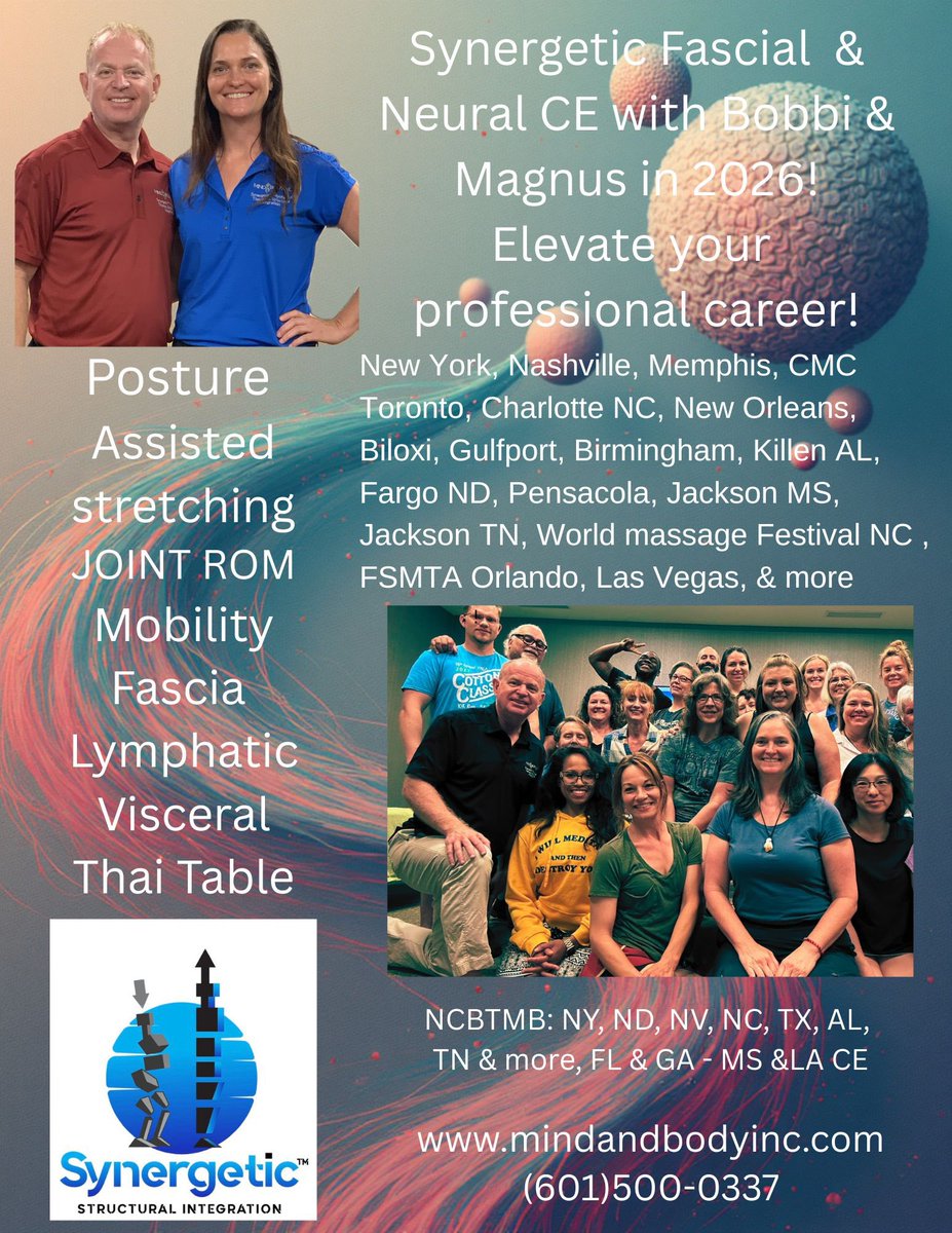 MindandbodySSI's tweet image. Join Magnus Eklund in Killen (Muscle Shoals Alabama) @ Bluewater Institute for Massage Therapy, LLC, S-136 March 14-15! mindandbodyinc.com or 601-500-0337 to sign up! #killenalabama #bluewaterinstitute #fascia #massagece #Magnus