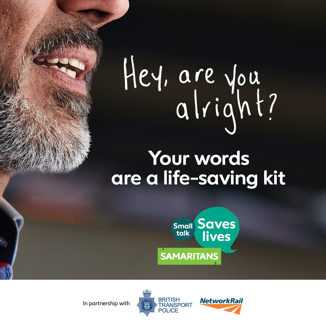 Reminder: Your words are powerful.

If someone doesn’t look OK, starting a conversation could save their life. #SmallTalkSavesLives