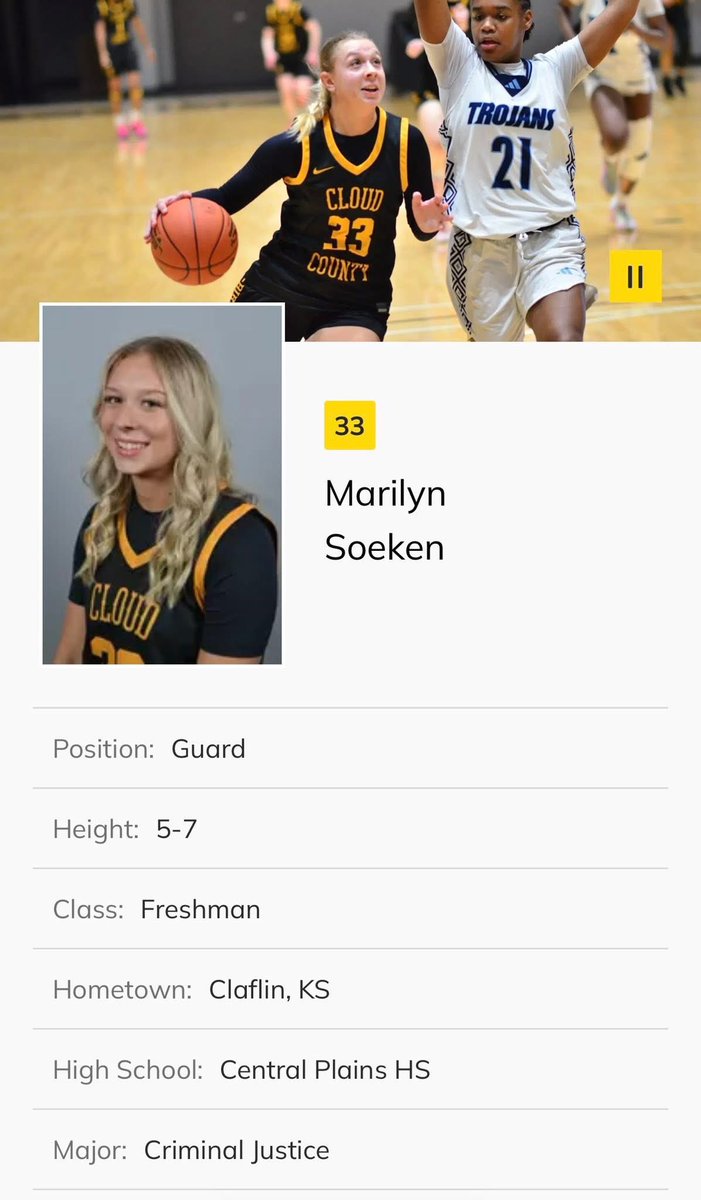 becky_littrell's tweet photo. Marilyn Soeken @33Soeken is looking for JUCO D1 Offers. Freshman at Cloud County Community College. Previously Sports in Kansas Player of the year Finalist, and chosen for KBCA All-Star team.
Her defense speaks for itself. #kjcccbasketball #lookingforoffers #womansbasketball https://t.co/IpjCZQGiCh