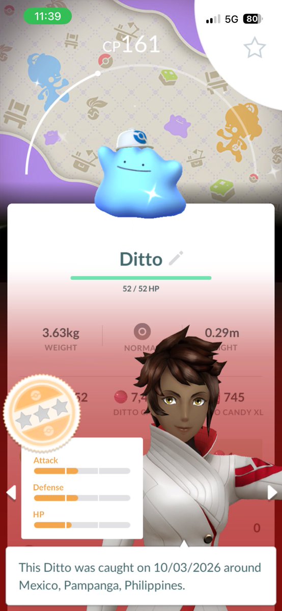 Omg!!! My first ditto of the event!! And it’s got a background 😍😍😍✨✨