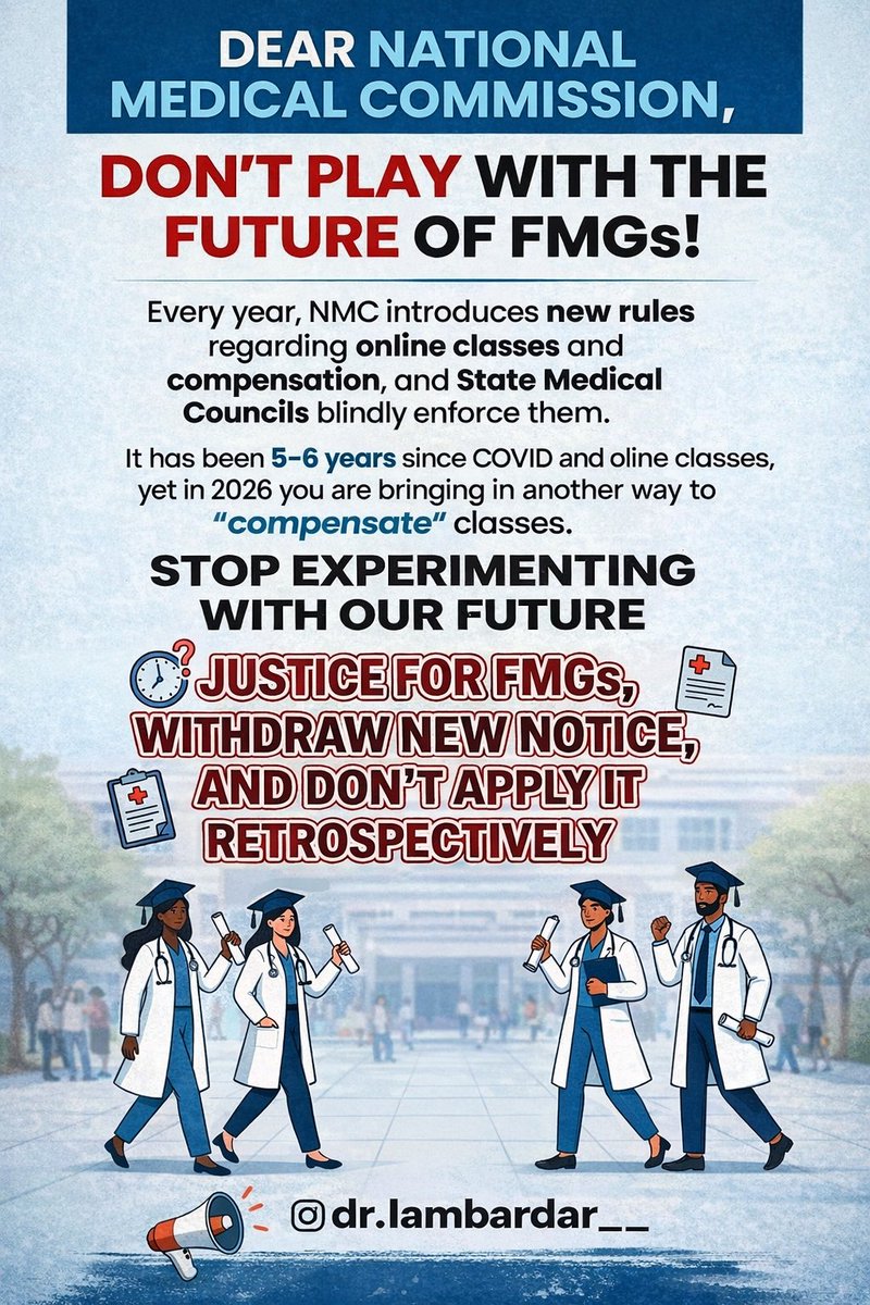 Strange irony:
Negative marks in NEET-PG can still fetch a PG seat, but doctors who clear FMGE are constantly burdened with new guidelines and restrictions.
Merit should be judged equally.
#JusticeForFMGs #FMG