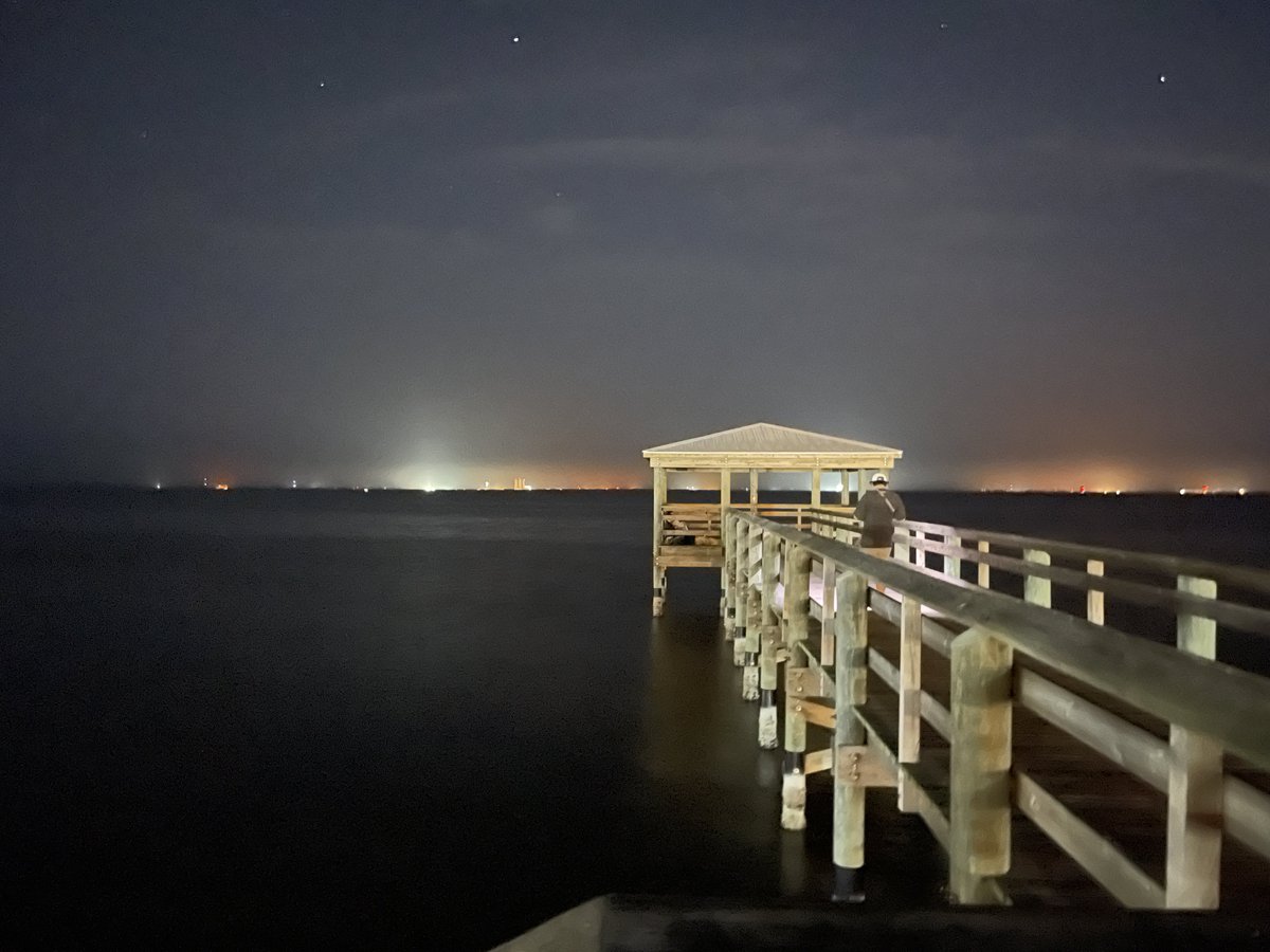 I’m surprised by how many people are here for tonight’s SpaceX launch of Echostar XXV at 12:19am. Most launches after midnight draw 10 people and the parking lot is full.