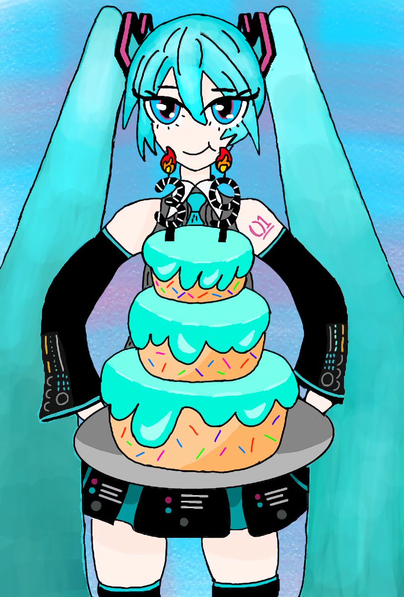 Un dibujo que hice por el Miku Day, en mi cabeza la idea se veía mejor jaja, aparte, primera vez que los ojos no me salen tan mal, aprovecho para decirles gracias por su apoyo de estos últimos días
