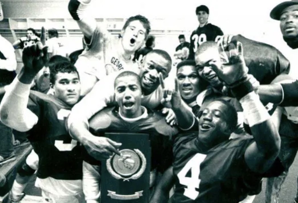 1989 Georgia Southern Eagles 15-0. Coach Russell’s Eagles won the Div I FCS National Championship, going 15-0. This team was an offensive juggernaut, never scoring less than 3 TDs in any game. #GeorgiaSouthern
<a href="/ClintKPoppe/">Clint K Poppe</a> #CollegeFootball
