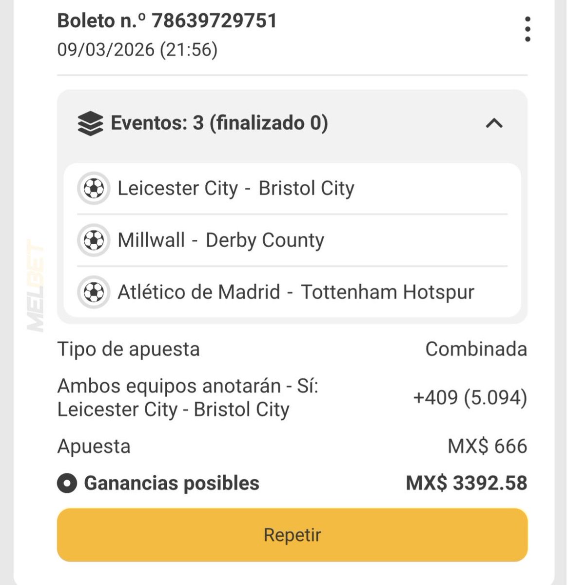 elpanterpicks_'s tweet image. 💣 Triple parlay armado esta noche.

3 partidos. 1 metodología. 0 improvisación.

Atlético ML| Millwall ML | Leicester AA

DE $666 ➡️ $3,392 💰 
+409 en juego. ¿Me acompañas? 👀

DM abierto para los que quieran saber cómo analizo cada pick 📩
#Tipster #Apuestas #Champions #picks
