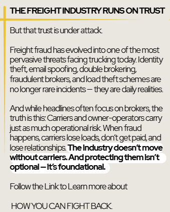 🧐Vetting Brokers, Not Just Carriers
Technology platforms are changing the way fraud prevention works in trucking. This article explores how broker vetting tools are helping protect carriers and reduce risk simplebooklet.com/thestandmarch