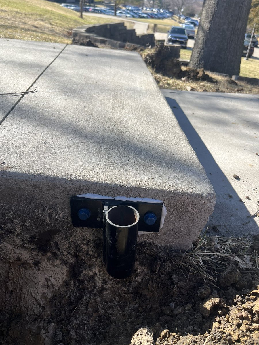 BradyKlein6's tweet photo. I will be forever grateful to my high school industrial tech teacher for teaching me how to weld and for also telling me not to do it as a career. I think he knew I’d be a much better groundskeeper. Welding has helped me become more creative in finding solutions like this one. https://t.co/lYD5Zw1qqT