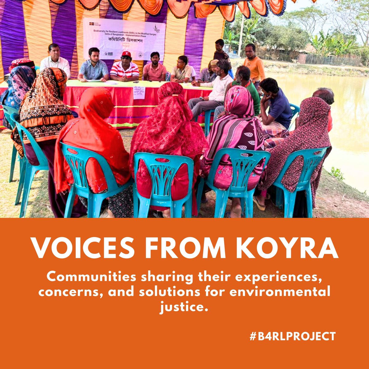 belabd1992's tweet image. Voices from #Koyra
@belabd1992, in collaboration with CNRS and Prorena, organised a community discussion under the #B4RLProject to understand the realities faced by #localcommunities.

#environmentalgovernance #legalsupport #communitybasedsolutions.