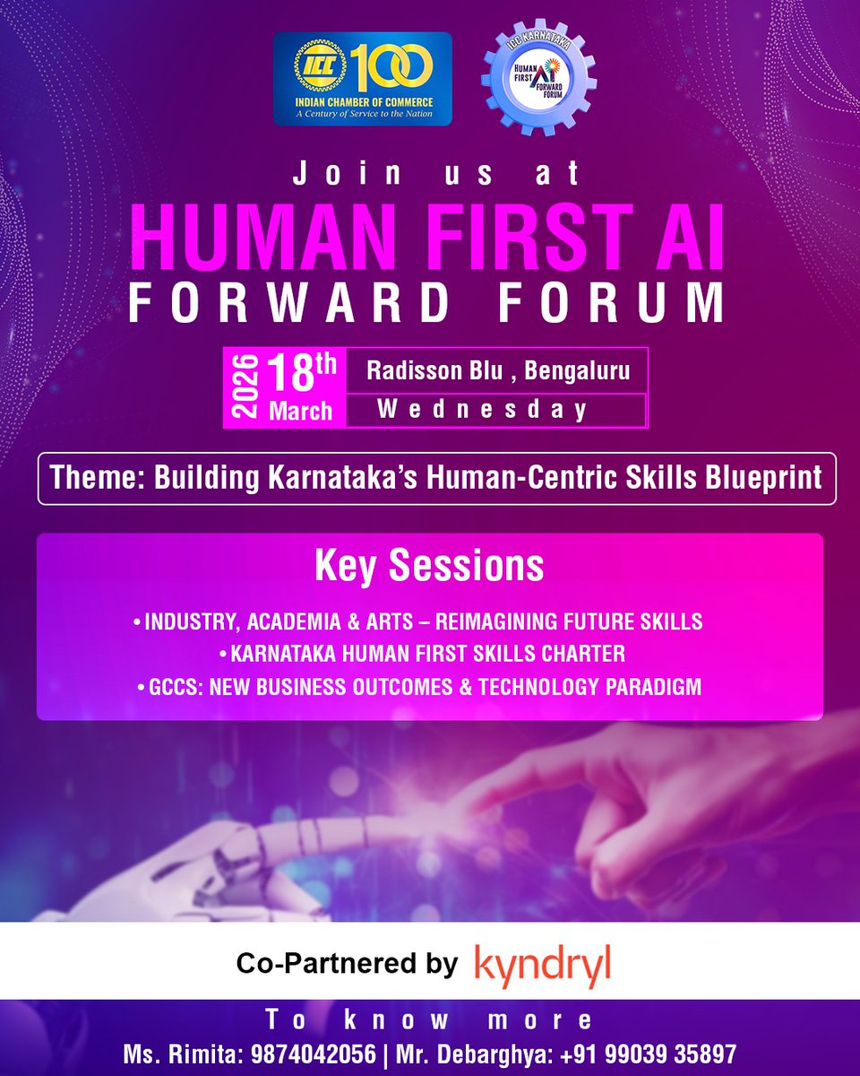 ICC_Chamber's tweet image. The conversation around AI must start with people.

Be part of the Human First AI Forward Forum to explore how technology, industry, and academia can build a truly human-centric skills ecosystem.

Register Now : tinyurl.com/Ai-FORWARD

#HumanFirstAI #FutureOfWork #AILeadership