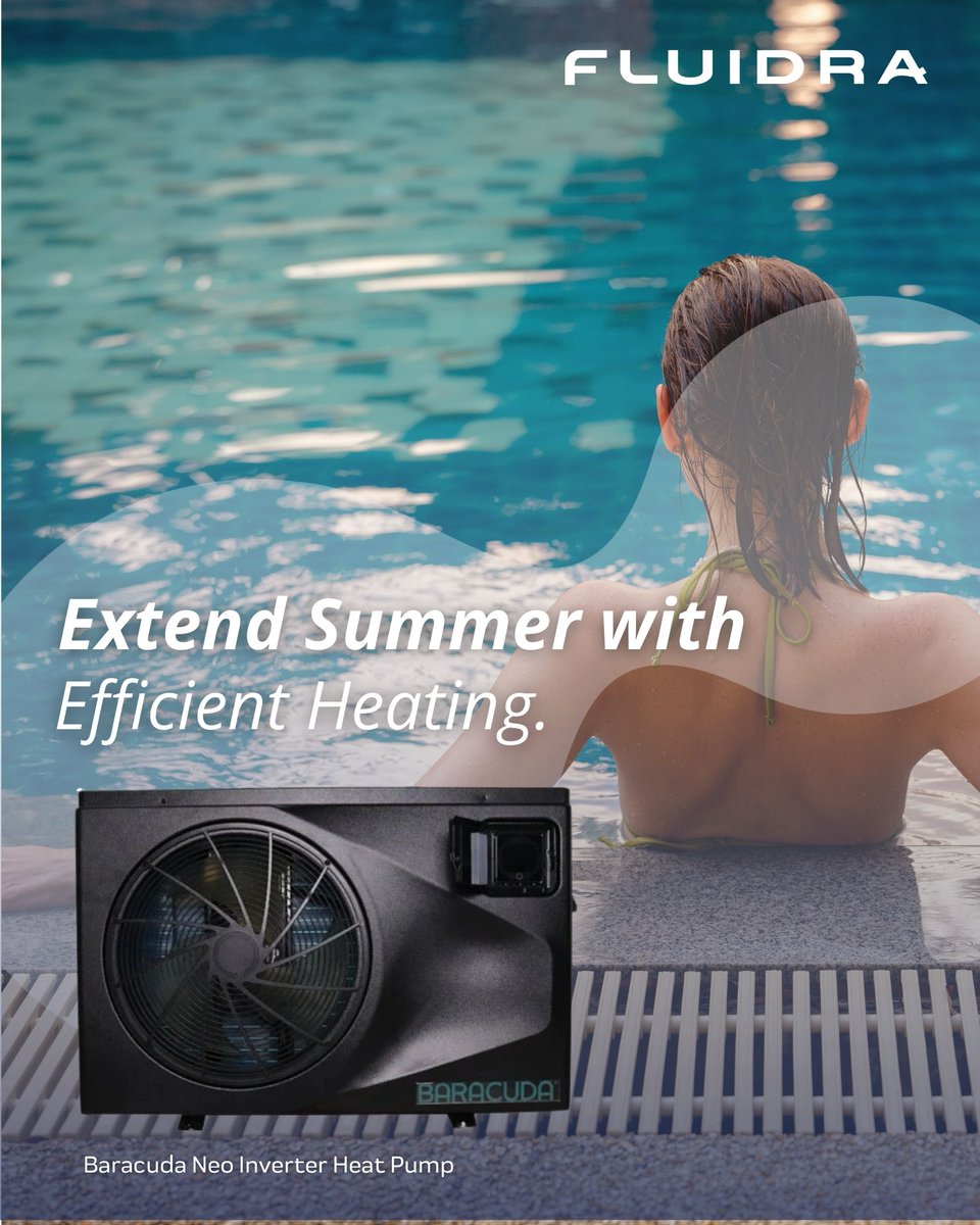 FluidraSA's tweet image. Summer isn’t over yet… not with the Baracuda Neo Heat Pump keeping your pool perfectly warm all March long. 

Make summer last a little longer: brnw.ch/21x0BjA 

#BaracudaNeoHeatPump #FluidraSA #PoolHeating #PoolCare