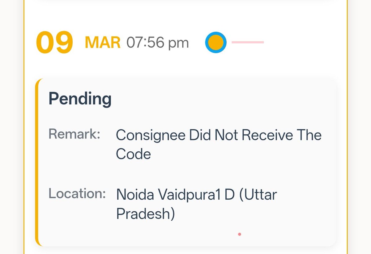 AMITSINGH4022's tweet photo. @help_delhivery "No one approached me for delivery, but a fake status updated. This is completely shameful, Delhivery." https://t.co/JRsgSFpWfm