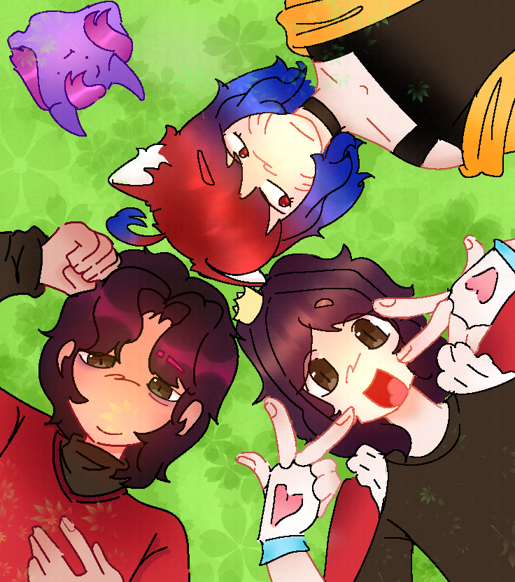 ZABMAK_12's tweet photo. Dibujo porque si (siempre era porque si)

@Fabituroh 
@zedrakboi 

(No pongo a Dasito , Demon porque no se conocen y hay están en el dibujo porque si) https://t.co/UZjM8jXTXo