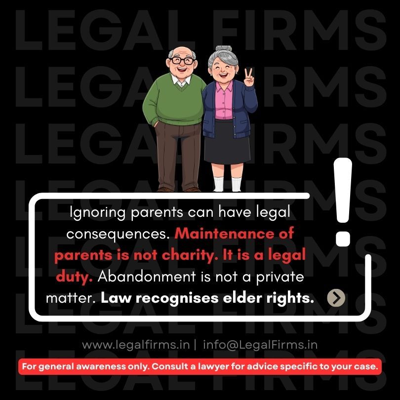 LegalFirms's tweet photo. Ignoring dependent parents can have legal consequences.

Under the Maintenance and Welfare of Parents and Senior Citizens Act, 2007, parents may seek maintenance from children.

Support is not just moral. It is enforceable.

#LegalFirms | https://t.co/fJyelPZ0F5 https://t.co/k8tGSk4cyD